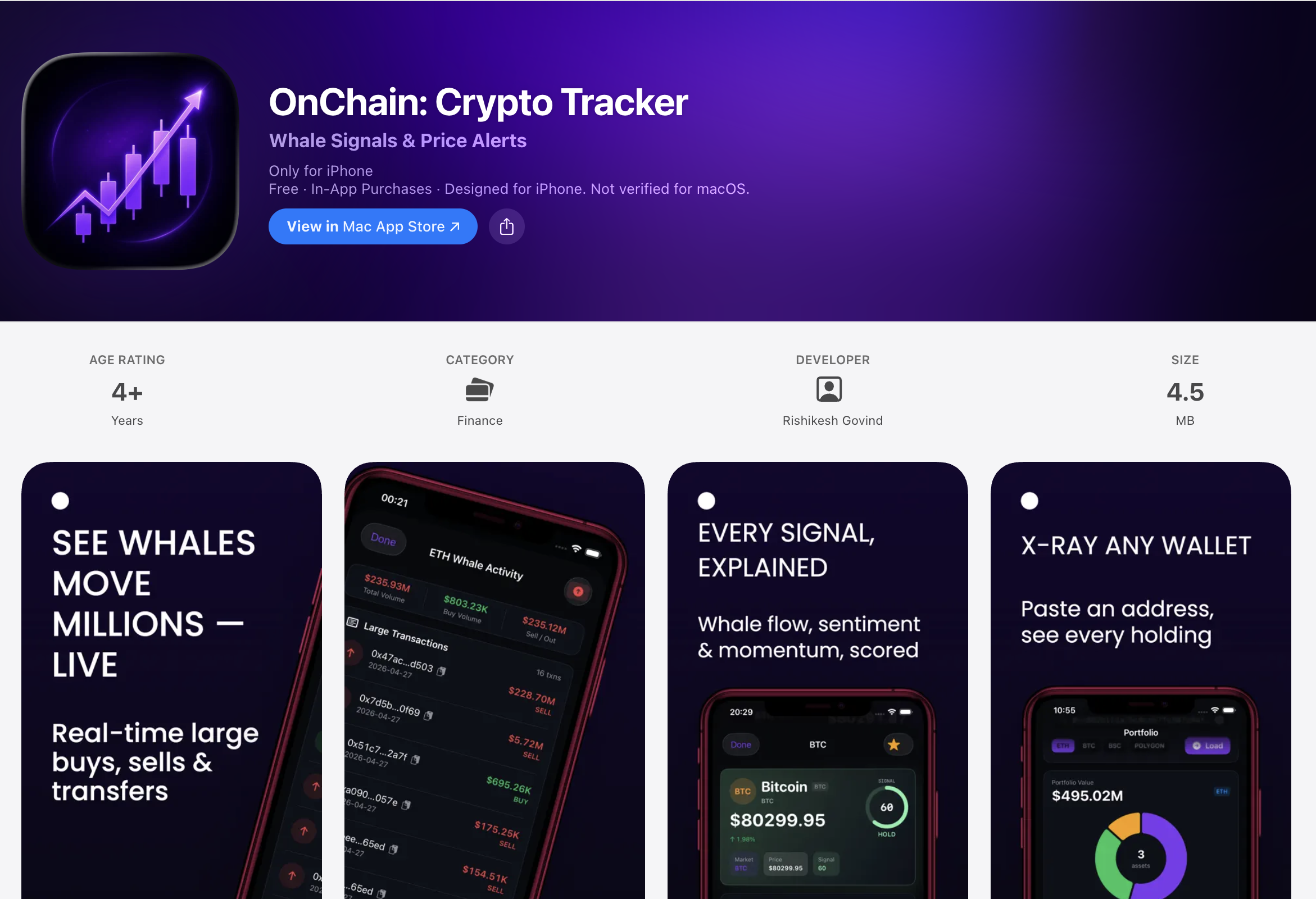 OnChain Multi-Chain Crypto Analytics Interface